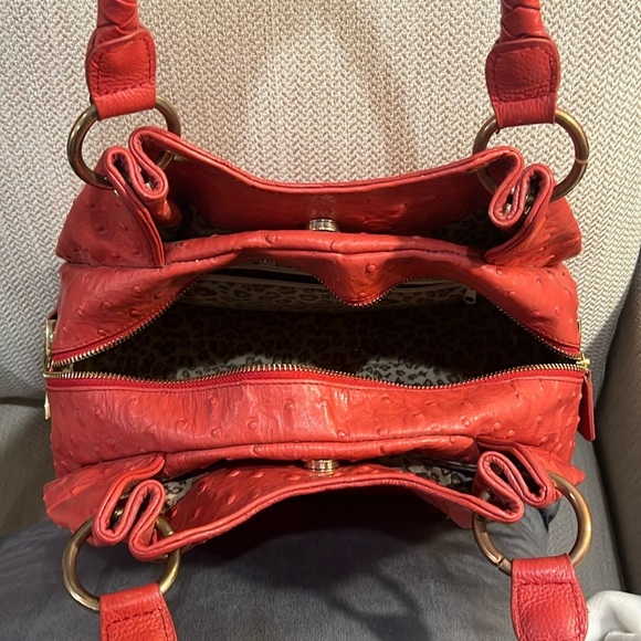 Isabella Adams Red Orange Designer Women's Bag - Picture 7 of 13